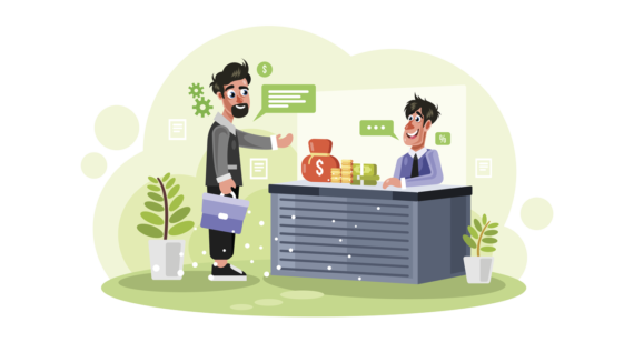 Saving-Money-in-the-Bank-Vector-Illustration